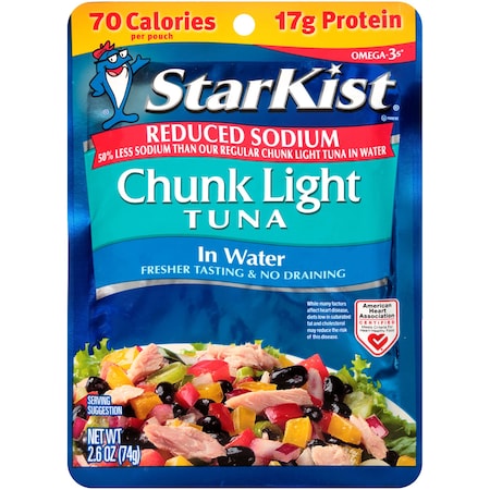 STARKIST Tuna Low Sodium Lite Chunk Water 2.6 oz., PK24 505270